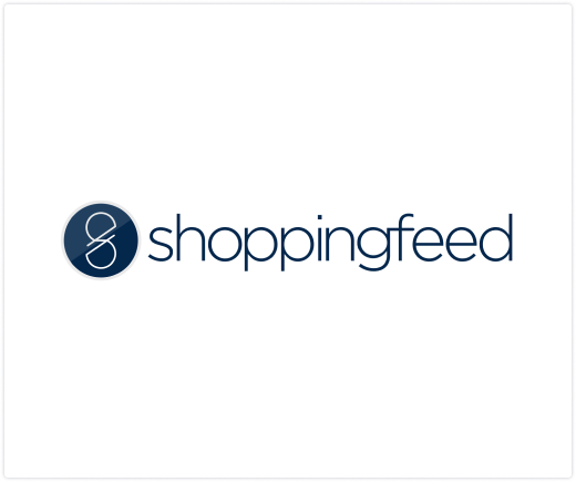 logo shooping feed blanc